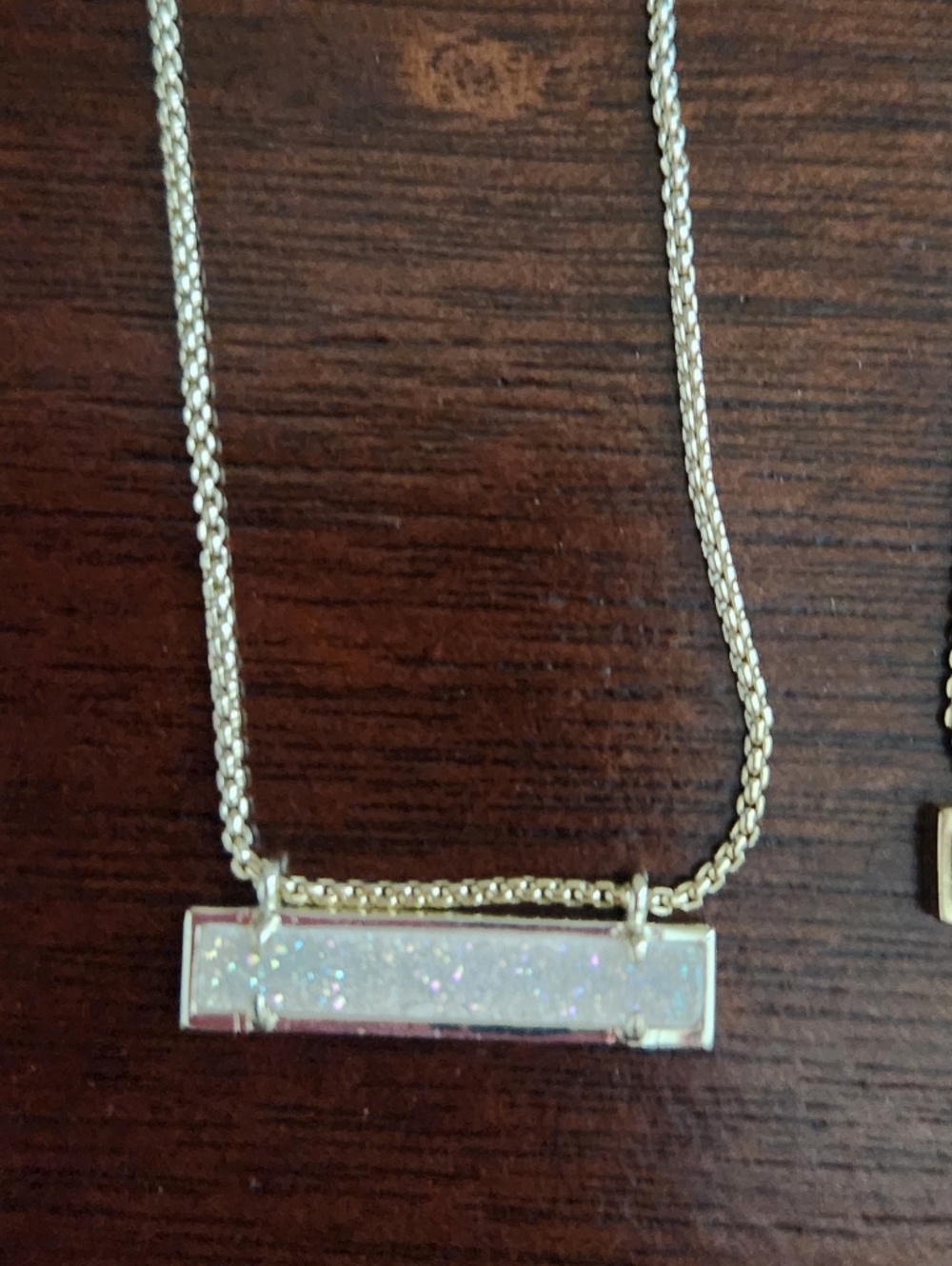Kendra Scott Leanor Bar Necklace Gold Drusy Necklaces Set - Picture 5 of 5